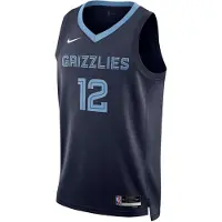 Nike Canotta Basket Uomo Nba Icon Edition 22 Dri-fit Swingman Jersey No 12 Ja Morant Memgri College Navy