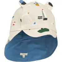 Liewood Kid's Gorm Reversible Sun Hat with Ears Cappellino Bambini (41-43 cm - 0-3 Months, blu)