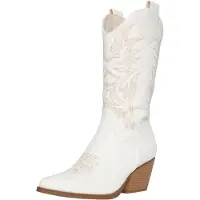 Salinyang Stivale da cowboy bianco