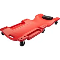 Wiltec Banco di montaggio per auto 102x48x12 cm fino a 180 kg in plastica, tavola rotante con poggiatesta rimovibile e vani porta attrezzi, banco rotante, banco da officina
