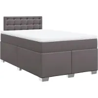 Syfax Giroletto a Molle con Materasso Grigio 120x200 cm in Pelle finta