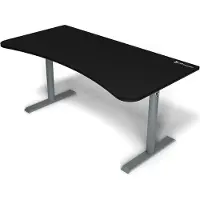 AROZZI Scrivania da ufficio e da gioco Arena Ultrawide curvo con superficie completa, idrorepellente e gestione dei cavi (Frozen Grey)