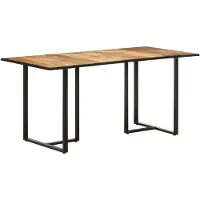 Syfax Tavolo da Pranzo 160 cm in Legno Massello di Mango Grezzo
