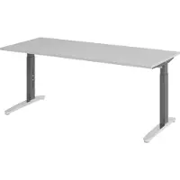 Bümö Scrivania Serie XB - Decorazione: grigio, dimensioni: 180 x 80 cm, struttura: grafite/alluminio lucido