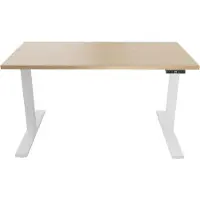 Bisley Scrivania E-WonderTech - Dimensioni: 180 x 80 cm, struttura: bianco traffico, finitura: rovere Kendal naturale