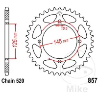 JT Sprockets Pignone Posteriore 520 Jtr857.40 Steel