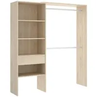 Dmora Guardaroba Grande Fauno 40x187h cm Marrone Rovere, Appendiabiti un Cassetto