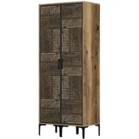 Dmora Guardaroba 2 Ante Acate 47.5x201.4h cm Nero Antracite, Appendiabiti 2 Ante