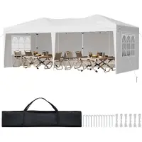 Latios Padiglione pieghevole 5,9x2,96x2,65m - Tenda da giardino con pareti laterali - Tenda da festa padiglione da giardino all'aperto