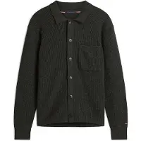 Tommy Hilfiger Fisherman Rib Coach Jacket Dark Grey Heather Taglia: M | Cardigan Outlet | Uomo | Grigio