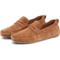 Tommy Hilfiger per uomo. FM0FM05789 Mocassini da guida in pelle scamosciata marrone con suola carrarmato (43), Basso, Camoscio, Nessuno, Cas