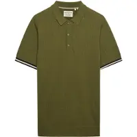 Superdry per uomo. M1110458A Polo Texture verde (L), Casual, Cotone, Manica corta