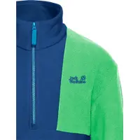 Jack Wolfskin Kid's Colorblock Taunus Halfzip Pullover in pile Bambini (176, verde/blu)