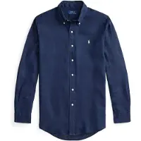 Ralph Lauren per uomo. 710966294504 Camicia in lino blu navy su misura (M), Casual, Manica lunga