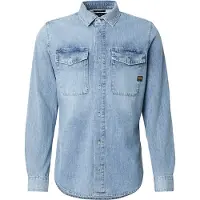 G-Star per uomo. D29312-D252-H090 Camicia slim fit in denim marino blu (M), Casual, Cotone, Manica lunga