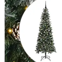 vidaXL Albero di Natale artificiale verde 210 cm PVC, plastica e acciaio