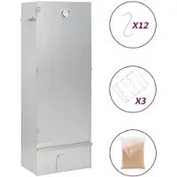 vidaXL Forno per affumicatura con trucioli di legno 44,5x29x110 cm Acciaio zincato
