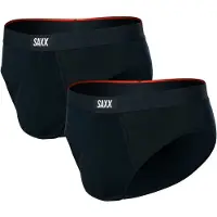Saxx Vibe Xtra Soft Comfort Brief Fly 2-Pack Intimo Uomo (XXL, nero)