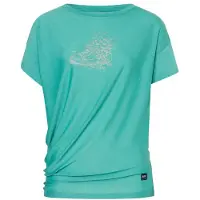 Super.natural Women's Flower Sneakers Loose Tee Maglia merino Donna (XS, turchese)