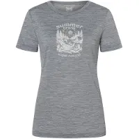 Super.natural Women's Summer Break Tee Maglia merino Donna (M, grigio/bianco)