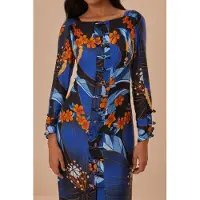 Farm Rio Pietra Floral Black Long Sleeve Midi Dress Taglia: S | Abiti Midi Outlet | Donna | Nero