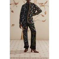 Farm Rio Winter Garden Black Pajama Shirt Taglia: XL | Maglie a manica lunga Outlet | Donna | Nero