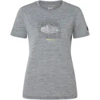 Super.natural Women's Tent View Tee Maglia merino Donna (S, grigio/ various)