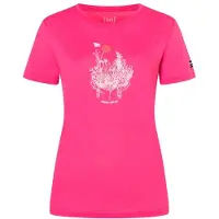 Super.natural Women's Flowerhands Tee Maglia merino Donna (XS, rosa/ tobacco glitter)