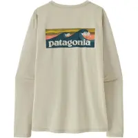 Patagonia Women's L/S Cap Cool Daily Shirt Boardshort Logo Maglia funzionale Donna (XXL, beige)