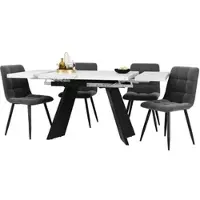 STILVORA Mobile da sala da pranzo moderno, mobile contenitore in stile rustico con diversi cassetti, mobile bar capiente, credenza con piedino centrale regolabile, finitura in legno