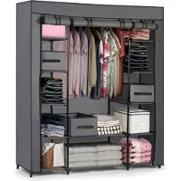 Massido 680010, armadio tessile grande con cassetti, dimensioni 45 x 135 x 170 cm, colore grigio scuro