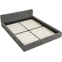 MODFU Divano letto 140x200 con contenitore, letto imbottito con luce LED e caricatore USB, con schienale, grigio chiaro - senza materasso