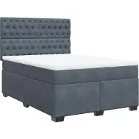 Syfax Giroletto a Molle con Materasso Grigio Scuro 140x190 cm Velluto