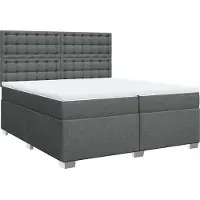 Syfax Giroletto a Molle con Materasso Grigio Scuro 200x200 cm Tessuto