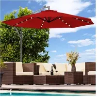 Swing&Harmonie Ombrellone con illuminazione a LED ombrellone a semaforo 350 cm ombrellone da giardino padiglione - rosso