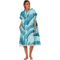 Ocean & Earth Asciugamano Palm Zip Front Hooded Poncho