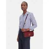 Tommy Hilfiger Script Flap Crossover Velvet Maroon Taglia: OS | Borse a mano Outlet | Donna | Marrone