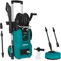 Vonroc Idropulitrice V24-2 – 2400W – 180 bar | Incl. pulitore per terrazze, schiumatore e accessori
