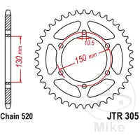 JT Sprockets Pignone Posteriore 520 Jtr305.46
