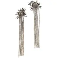 Alexander mcqueen Orecchini Sunflower in ottone con frange di strass