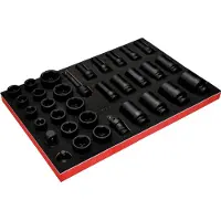 Ks Tools set di prese di corrente da 3/4" con inserto in schiuma, 33 pezzi