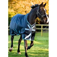 Horseware Amigo Bravo 12 100g Turnout Rain Blanket Navy/Turquoise, blanket size:115 cm / 5`6