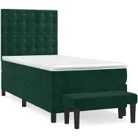 vidaXL Letto a molle con materasso verde scuro 100x200 cm in velluto