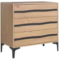Natur24 Cassettiera Melys 40 x 78 x 80 cm acciaio MDF truciolato marrone nero