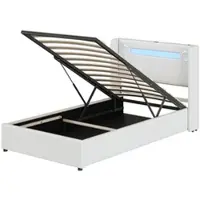 OKWISH Divano letto con materasso sfoderabile, 90/180x200cm, velluto, senza materasso, bianco