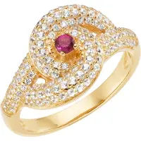 Smart Jewel Anello oro / rosso / trasparente