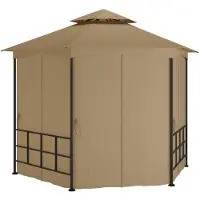 Syfax Gazebo con Pareti Laterali 3,1x2,7 m Tortora