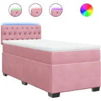 vidaXL Letto a molle con materasso rosa 80x200 cm in velluto