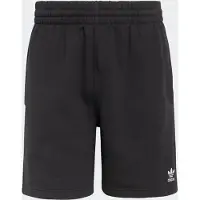 Adidas Originals Pantaloni 'TREFOIL ESSENTIALS 7 inch FLEECE' nero / bianco