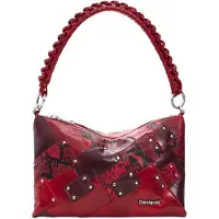 Desigual , Borsa media quadrata snake, Donna, Poliuretano, Rosso, U